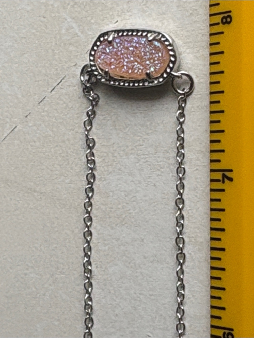 Kendra Scott Silver-Tone Iridescent Pink Druzy Pendant Necklace - Picture 5 of 5